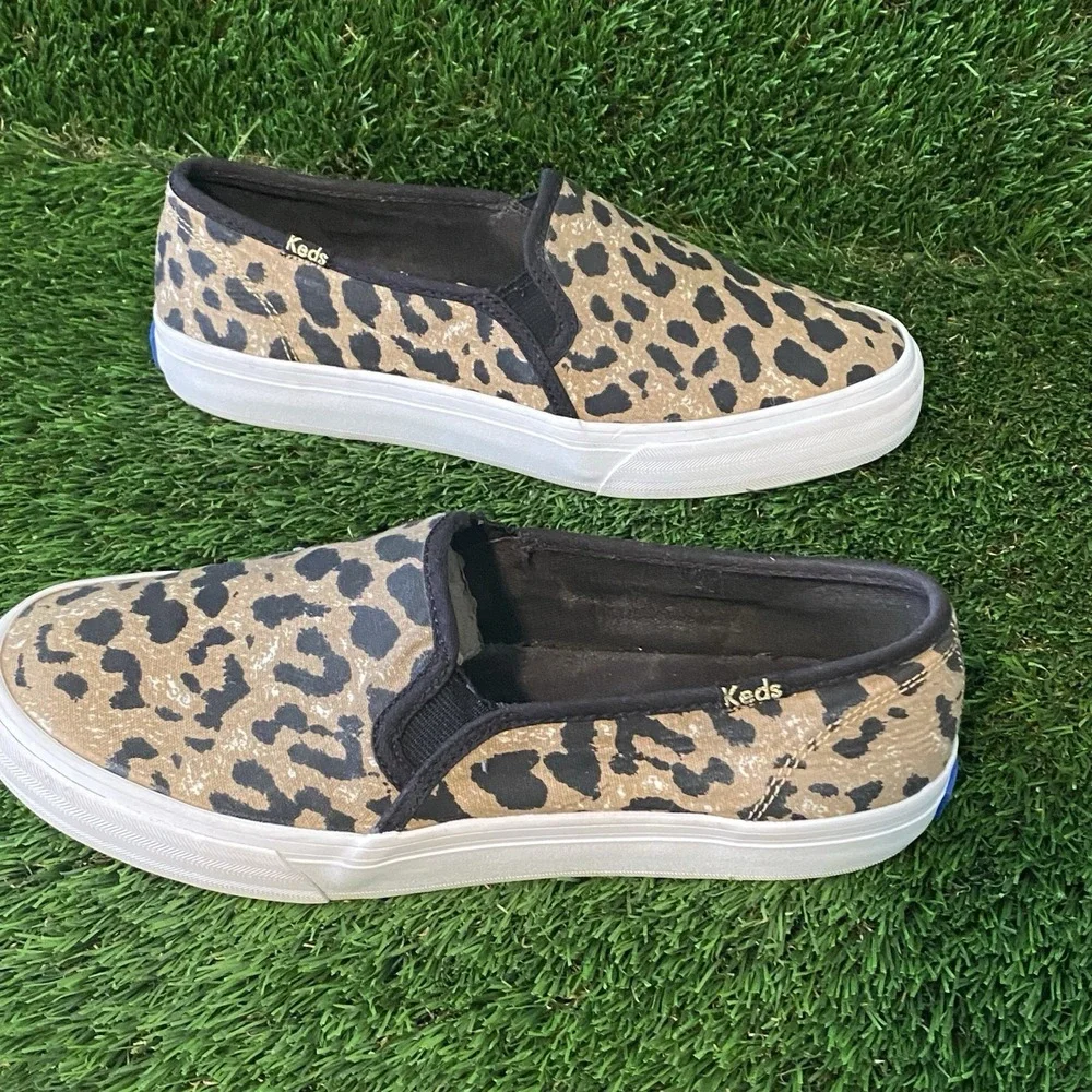 KEDS Dream Foam Double Decker Slip‎ On Leopard Print Shoes, Women's Size 6.5